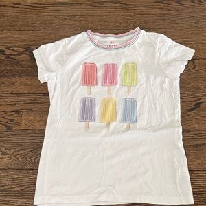 Crewcuts White Tee with Sequin Popsicle Print